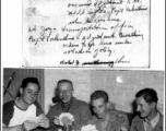 Squadron officers play cards at Tiger Den, Hostel #3, Kunming, on October 31, 1944.