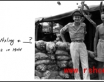 GIs in Myitkyina during WWII, 1944, Capt. Harry Hxiling and another person.