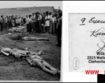 Executed Chinese men in Kunming, June 1943.  Submitted by Wilkinson.