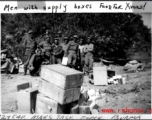 Mars Task Force 124th Cavalry Regiment enjoying supply boxes. For food Christmas in 1944! In Burma during WWII.