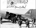 In 1945, Gurkha troops board of the 2nd Air Commando Group board a C-47 for transport from Palel, India, to Meiktila, Burma.  As can be seen in the blow-up below, the famous Gurkha are extremely well equipped.  Photo from Norm Collard.