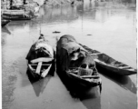 Sampans in canal at Kunming, China, 1945.