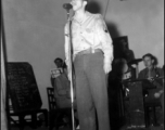 Dick DeSonia after he went with group singing at Yangkai, 1944.  From the collection of Frank Bates.