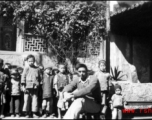 Chinese school room and pupils. "We couldn't get the teacher to pose." Frank Bates, Spring 1945  From the collection of Frank Bates.