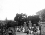 Street scene, with cloth sellers in Karachi, India 1942.