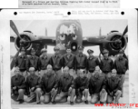 Personnel of a Chinese and American Overseas Training Unit Bomber Command lined up in front of a North American B-25 Mitchell at Karachi, India.