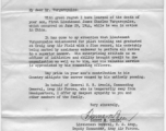 A condolence letter to the family of Lt. James C. Vurgaropulos, who died during a mission in 1944 in China.  