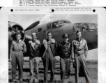 A crew of the 11th Bomb Squadron, 341st Bomb Group, stands beside their B-25 "The Saint" somewhere in China on 2 February 1943.  They are:  Crandall H. Hagan Clece L. Bingham Frank J. Ralph, Jr. Charles H. Patton Robert E. Johnson  Image courtesy of Tony Strotman.