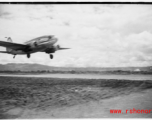 A C-46 cargo plane at an American air base in WWII in Yunnan province, China, most likely around the Luliang air base area.