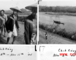 Life at Zhijiang, late 1945, with a boat on the river being pulled by human strength.