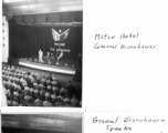 General Eisenhower speaks at the Metro Hotel in Nanjing in March, 1945.