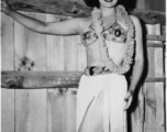 Celebrities visit and perform at Yangkai, Yunnan province, during WWII: Mary Landa poses in her performance outfit at Yangkai.