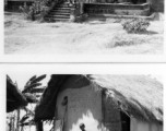Men hang out at ruins of factory or bath house or similar (top), and boys hang out in front of village house.  Scenes in India witnessed by American GIs during WWII. For many Americans of that era, with their limited experience traveling, the everyday sights and sounds overseas were new, intriguing, and photo worthy.